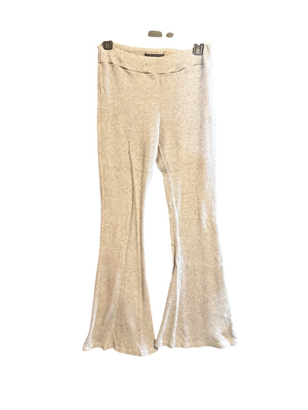 Vibe Ribbed Knit Pants - Light Gray
